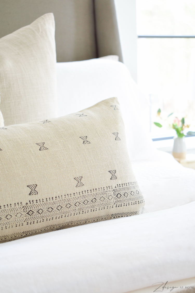 Large lumbar pillow for bed
