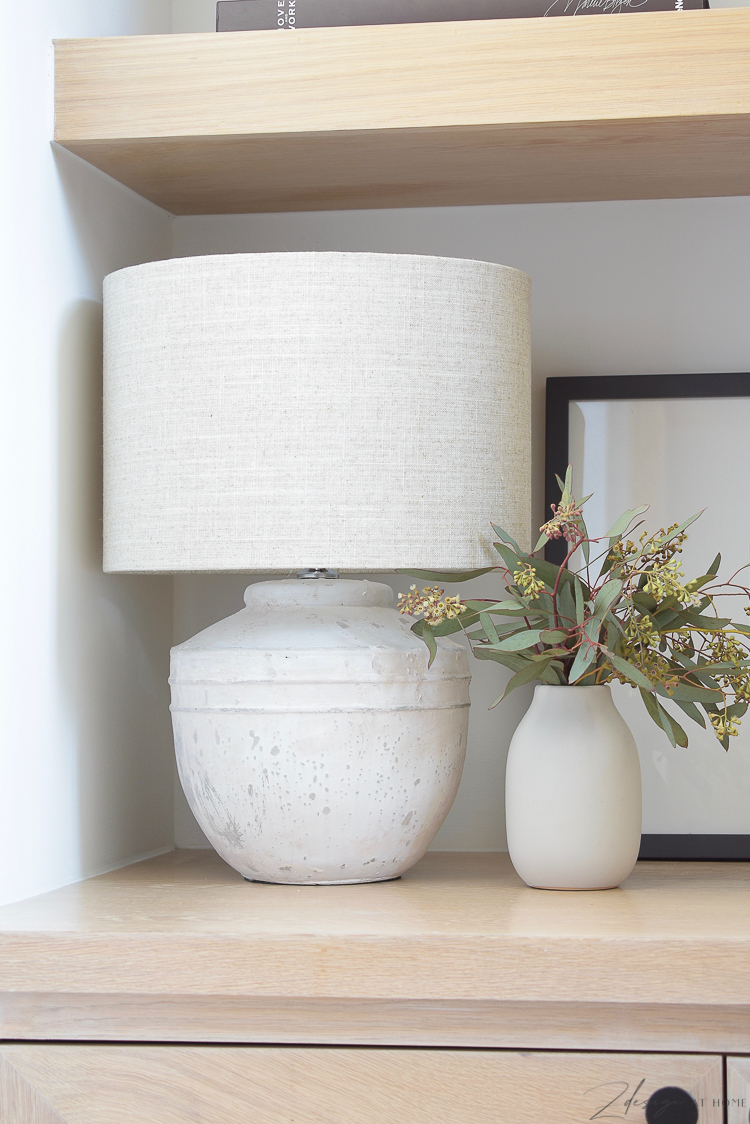 petite table lamp with joss & main spring edit - how to style your bookshelves