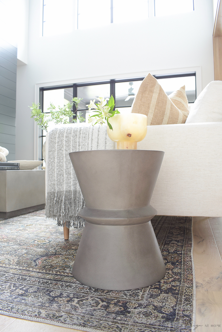 concrete geometric side table 