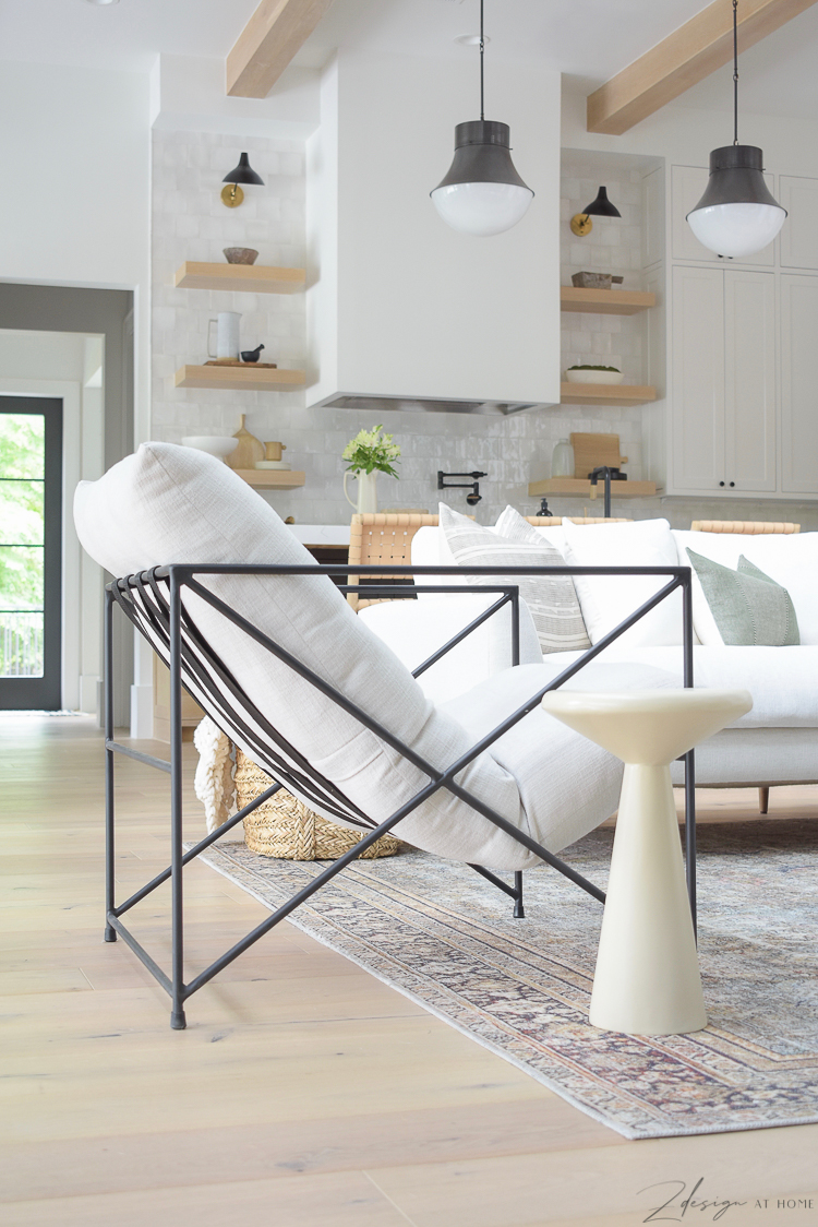 metal chair with cushion in modern living room 