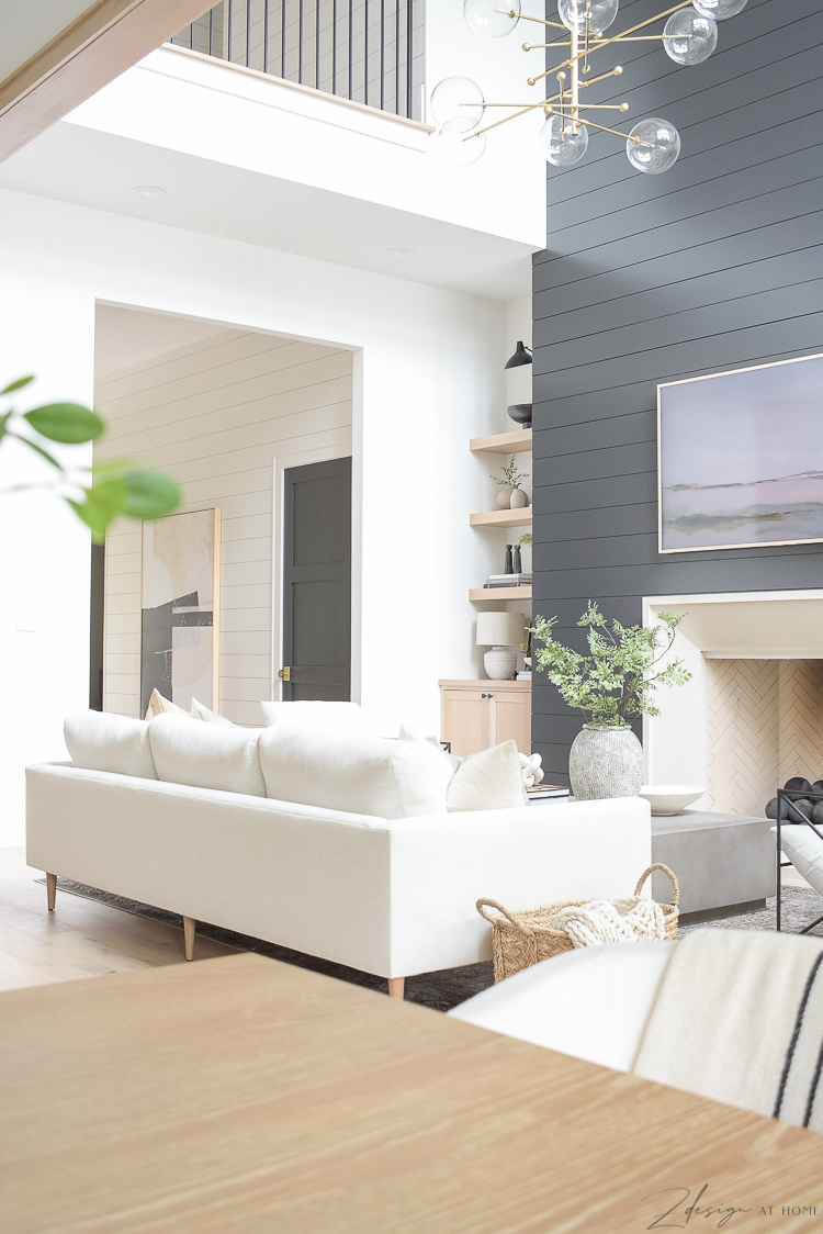 living room flow and how to style your space, black shiplap wall