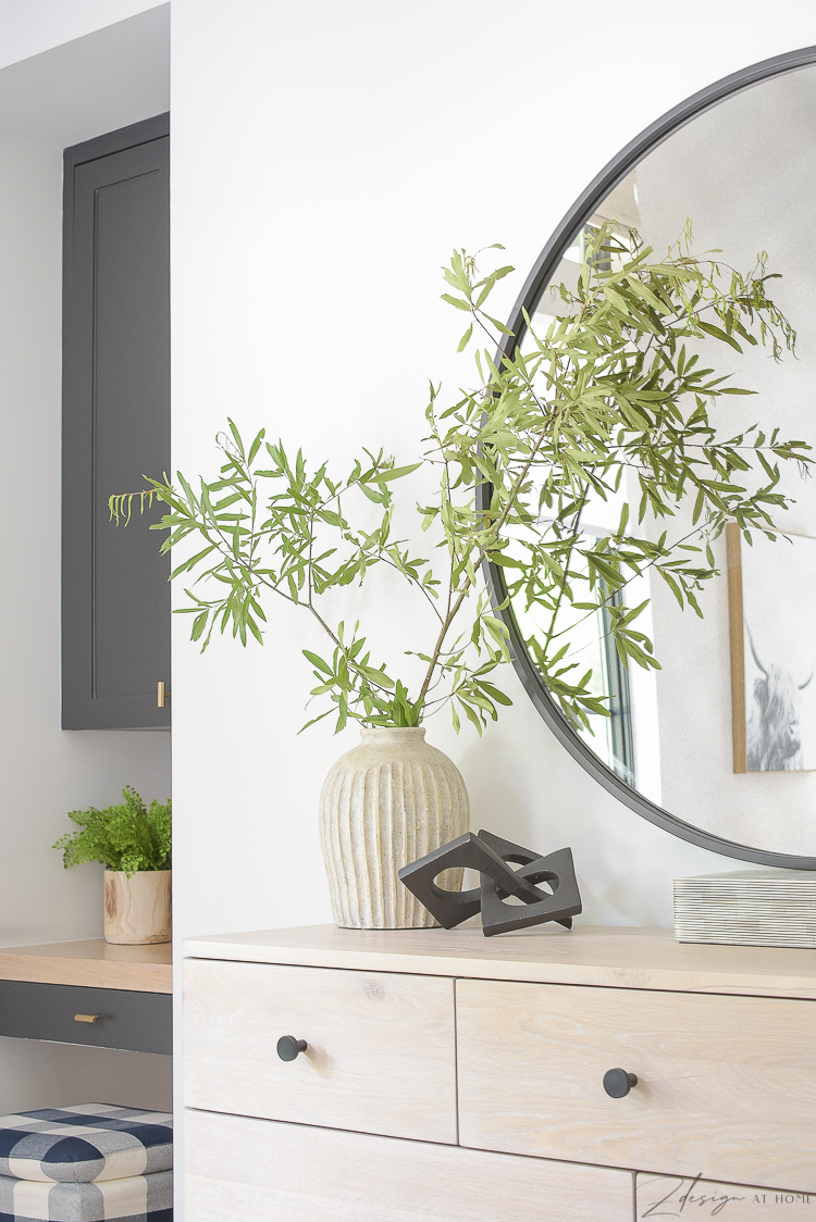 boys room with textured vase and stems - teenage boys room