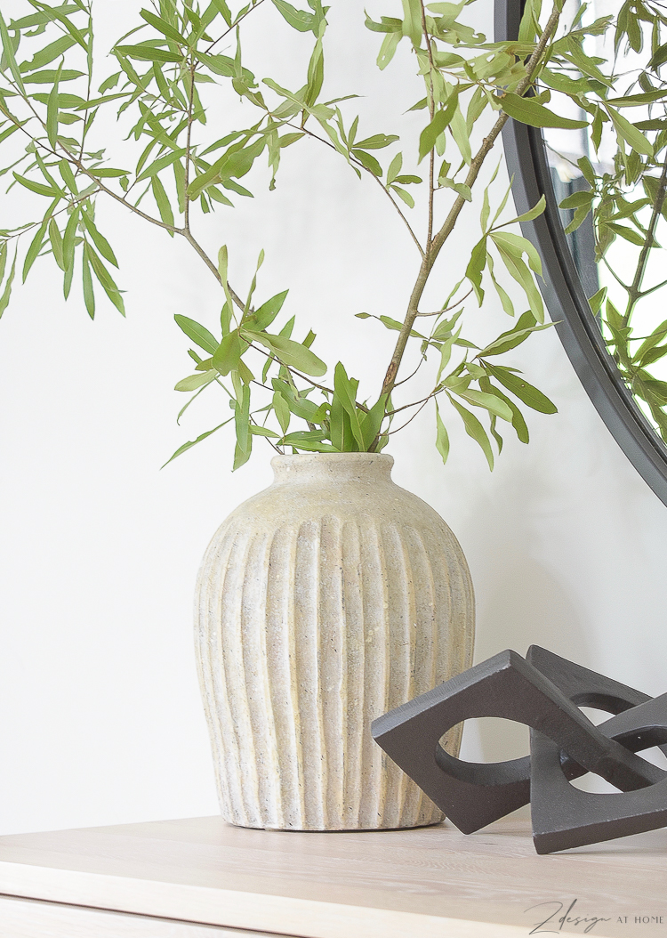 ribbed textured pottery barn vase 