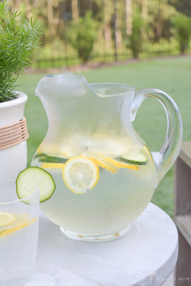 clear water pitcher for lemon cucumber water - glass from walmart home 