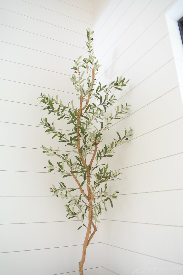 tall slender faux olive tree