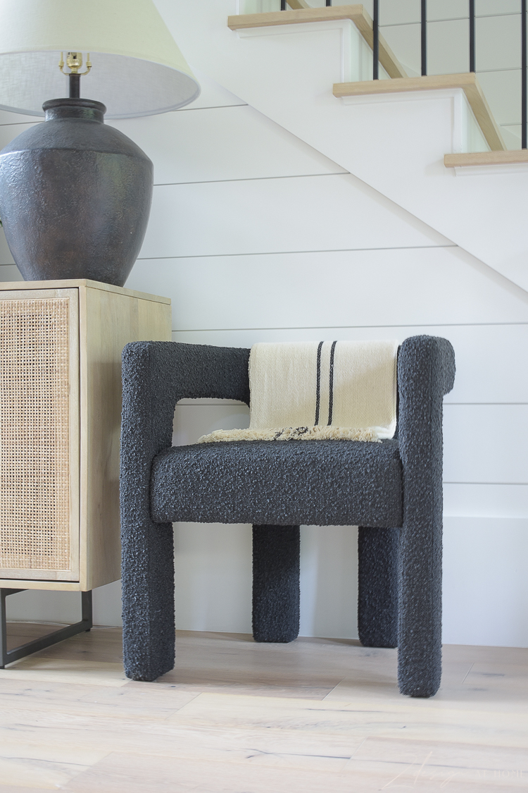 Black Boucle chair from CB2