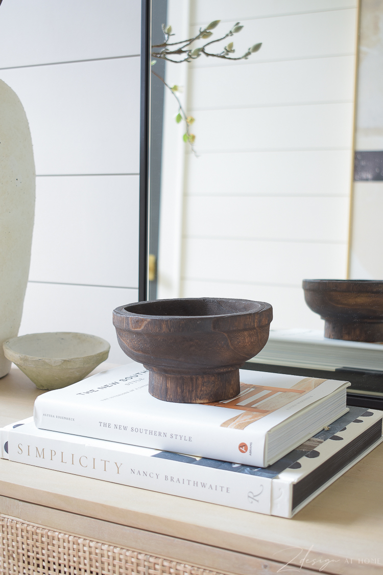 wooden footed bowl for styling 