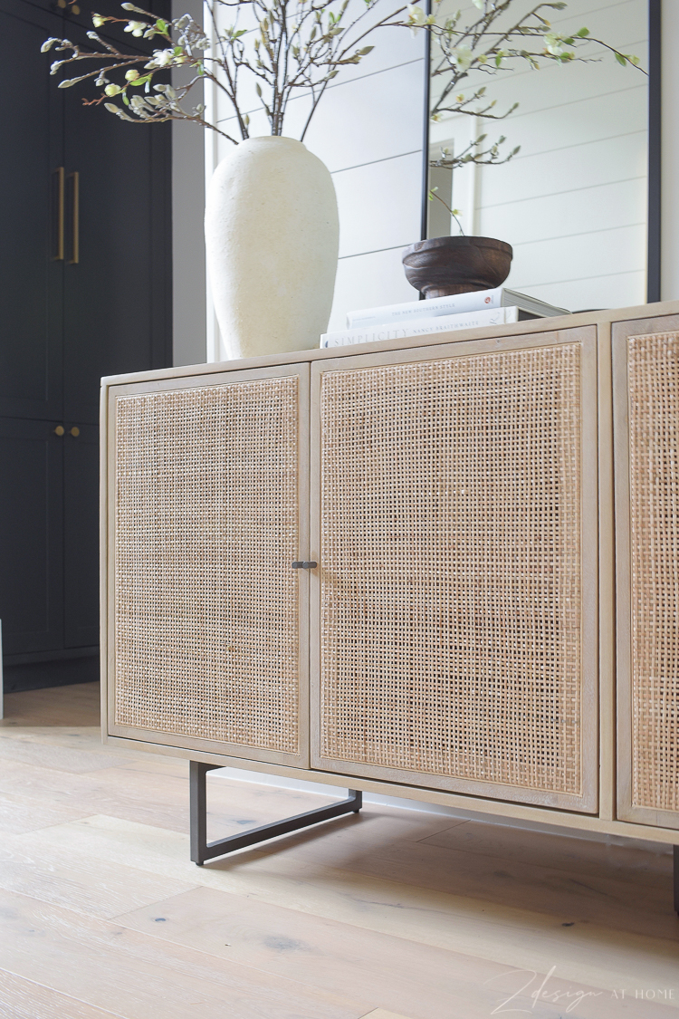 cane console table for entryway 