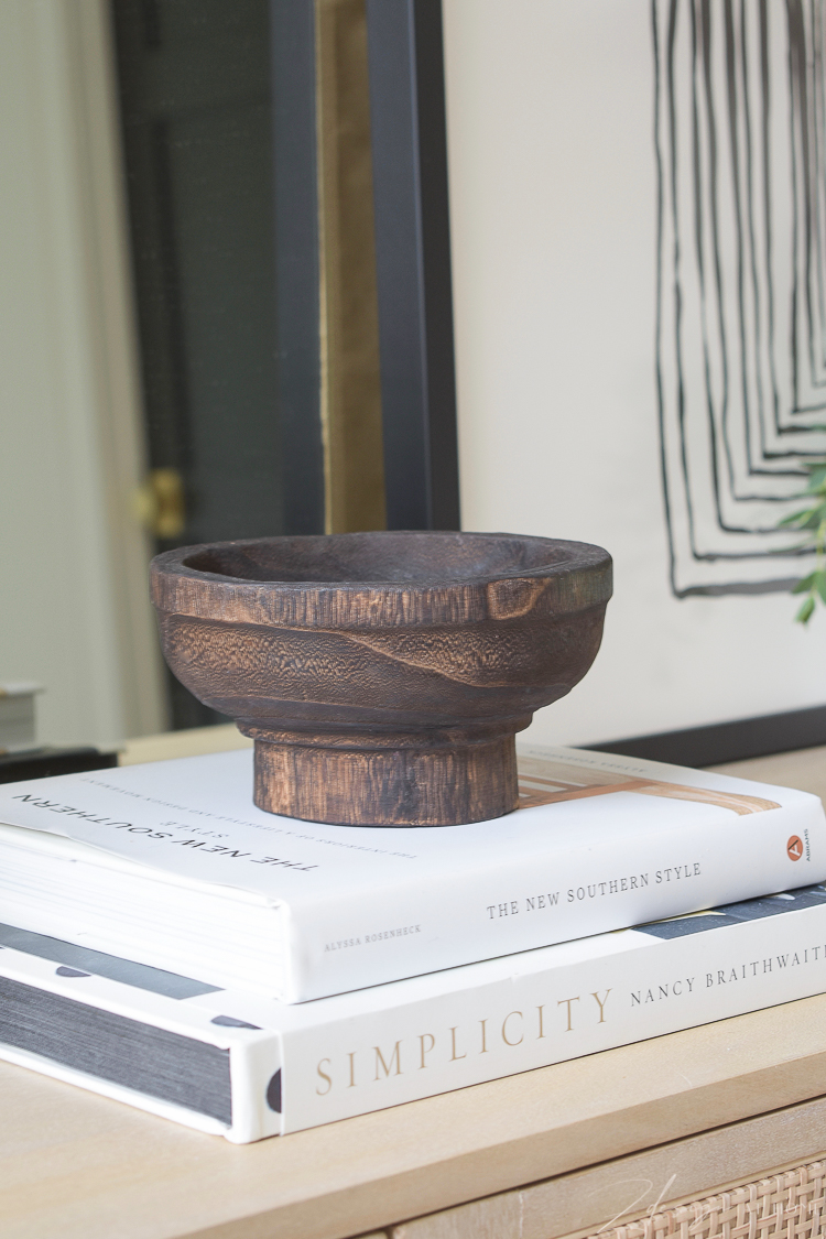 handmade wooden footed bowl - small 