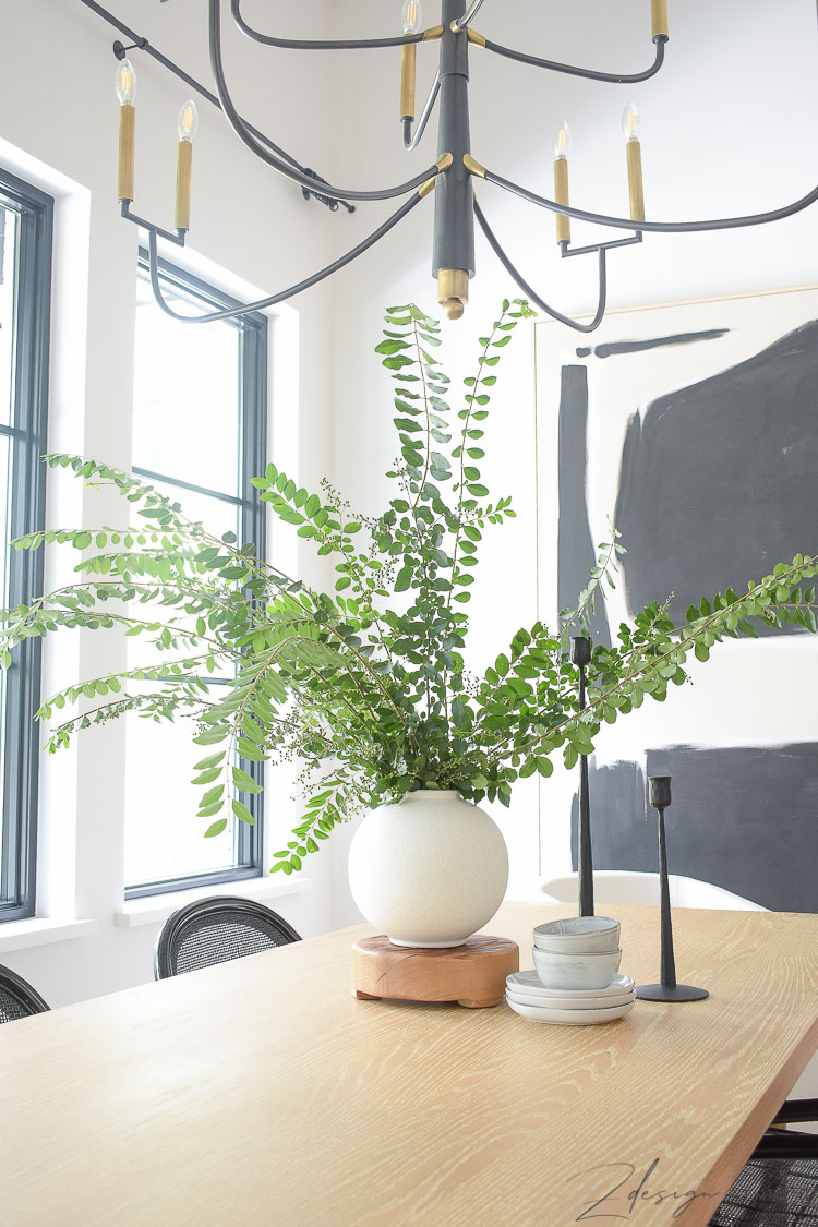 white bubble vase center piece styled on dining table walmart home decor 