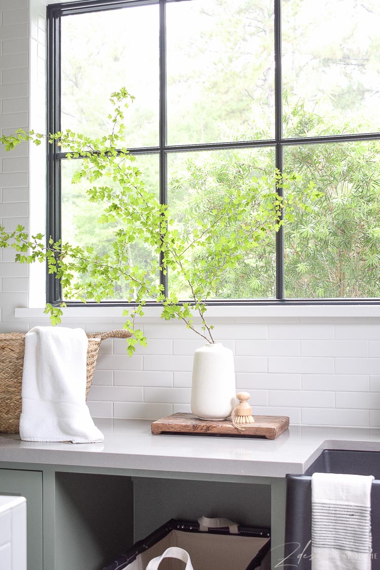 fossil gray countertops in laundry room 