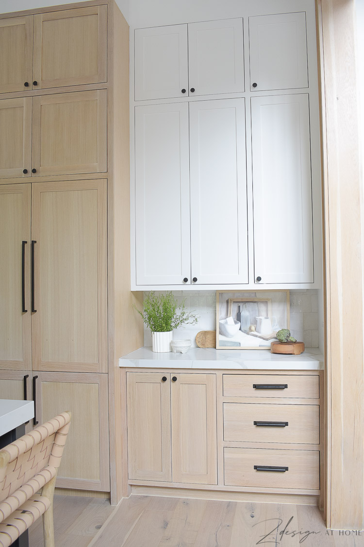 modern farmhouse kitchen - white paint and white oak cabinets 