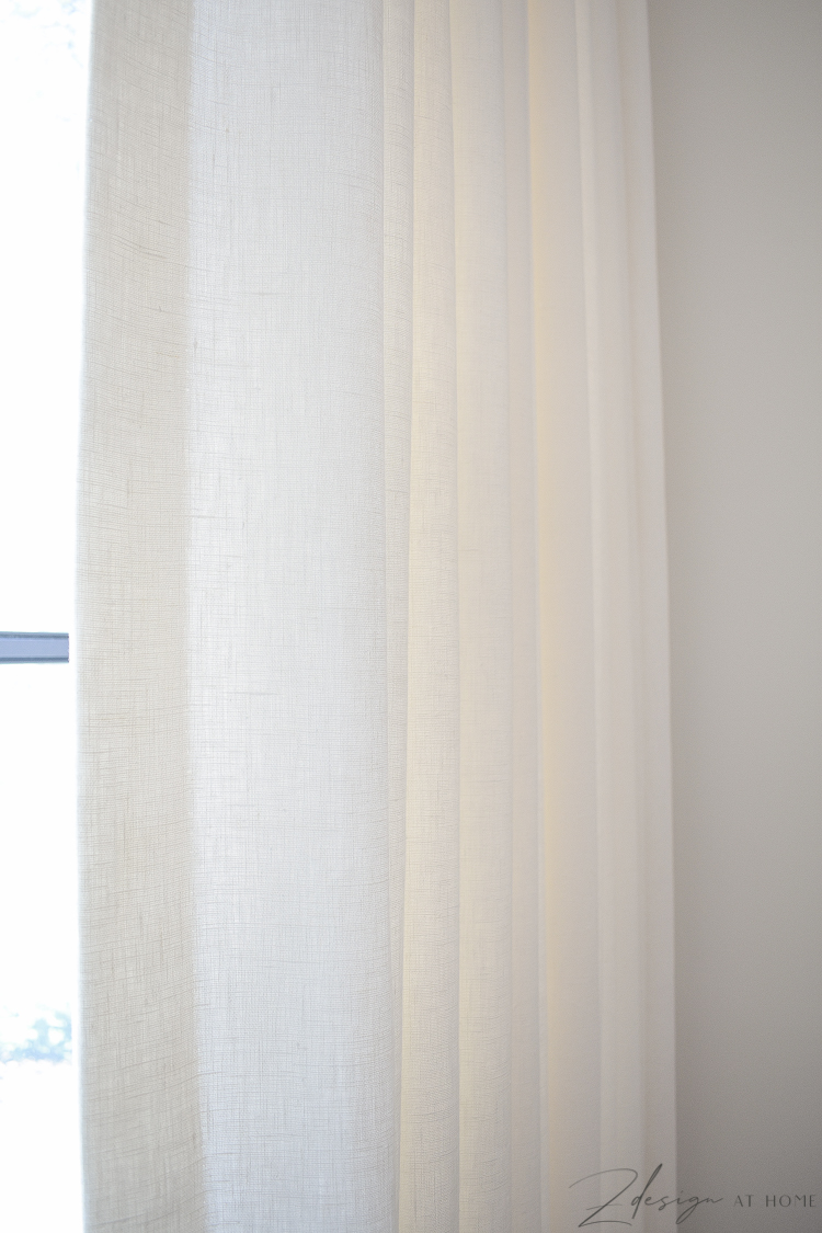 custom made white linen curtains with privacy liner and interlining 