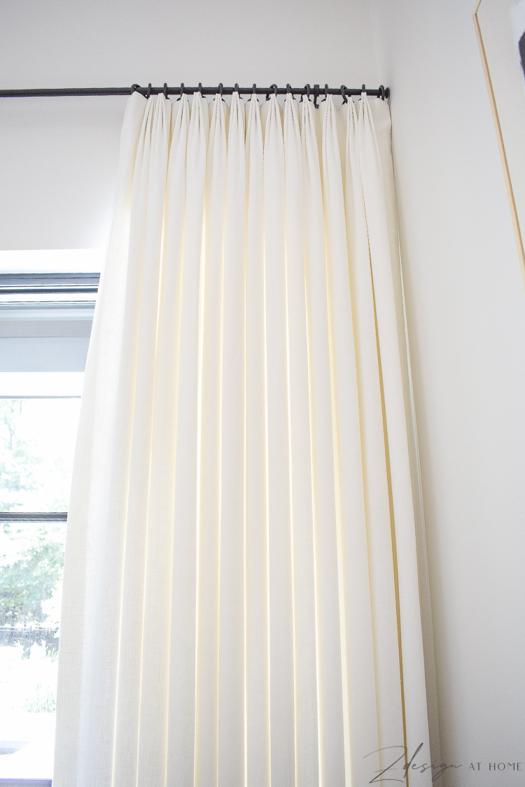 custom white linen curtains in 3-finger pinch please style 