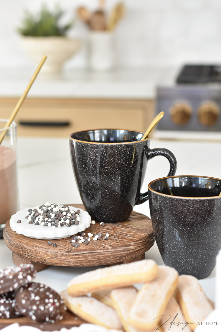 large hot cocoa chocolate mug in black