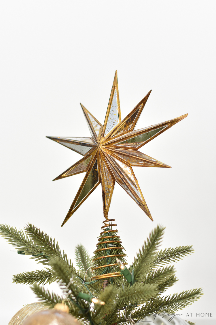 gold mirrored christmas tree topper 