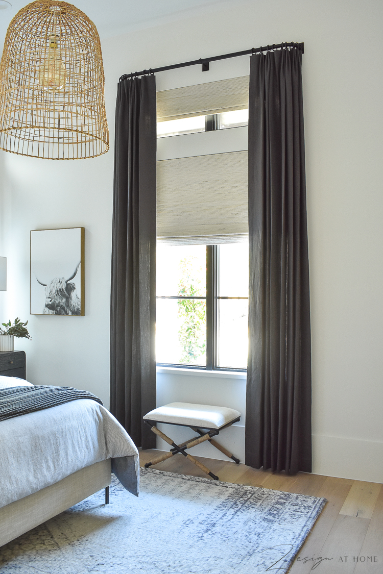 tall charcoal gray drapes / curtains 