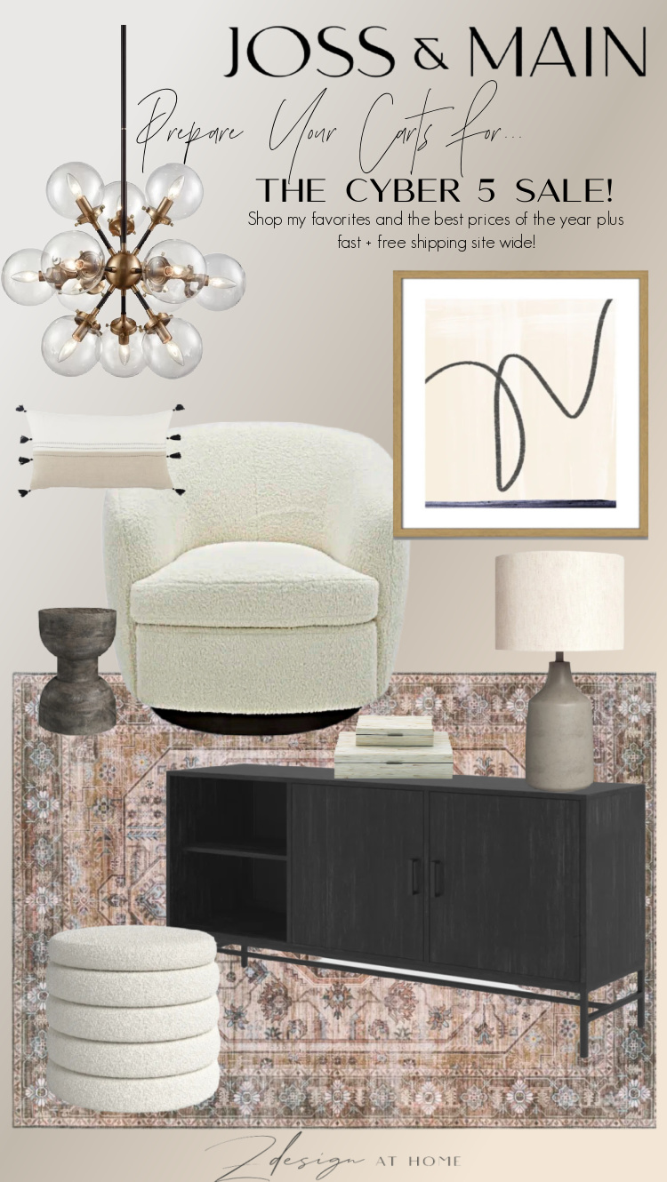 Joss and Main Cyber 5 Sale Moodboard - fall living room design 