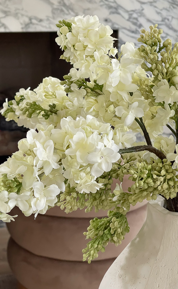 white Faux lilacs from AFloral 